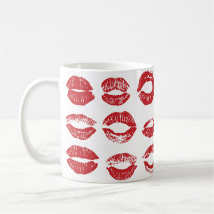 Mug Les lèvres des femmes sont dressées. Isoler les lè
