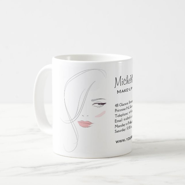 Mug Les lèvres roses de corail composent la marque de  (Devant gauche)