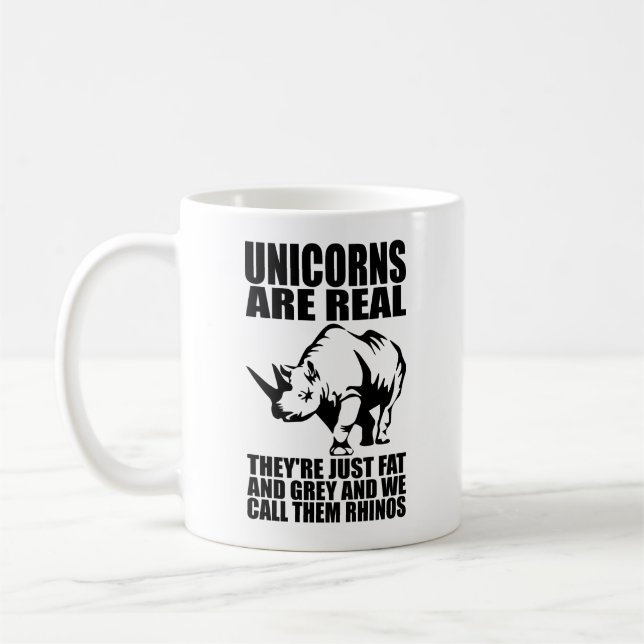 Mug Les licornes sont vraies - Ce sont des rhinocéros  (Gauche)