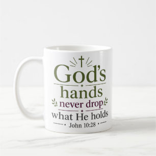 Mug Les Mains de Dieu ne lâchent jamais ce qu'Il tient