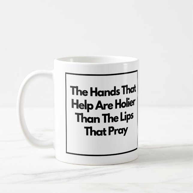 Mug Les Mains Qui Aident Sont Des Inspirations Plus Si (Gauche)