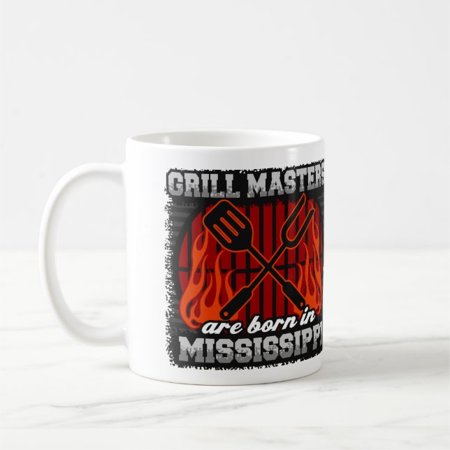 Mug Les maîtres de grill sont nés dans le Mississippi (Gauche)