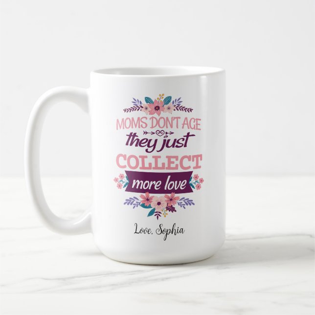 Mug Les mamans ne vieillissent pas, elles recueillent  (Gauche)