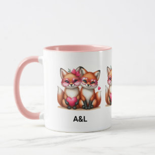 Mug Les mignons renards orange en amour