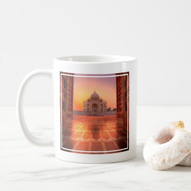 Mug Les monuments | Taj Mahal, Inde au coucher du sole (Avec donut)
