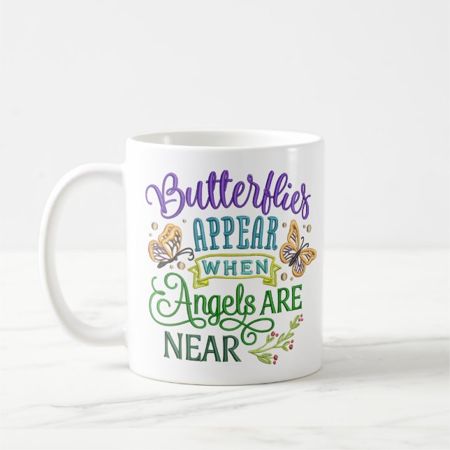Mug Les papillons apparaissent Angel Citation Inspirat (Gauche)