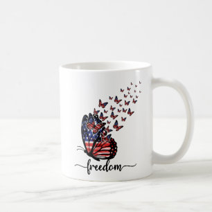 Mug Les papillons de la liberté Rouge patriotique, B