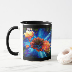 Mug Les pivoines en bleu clair