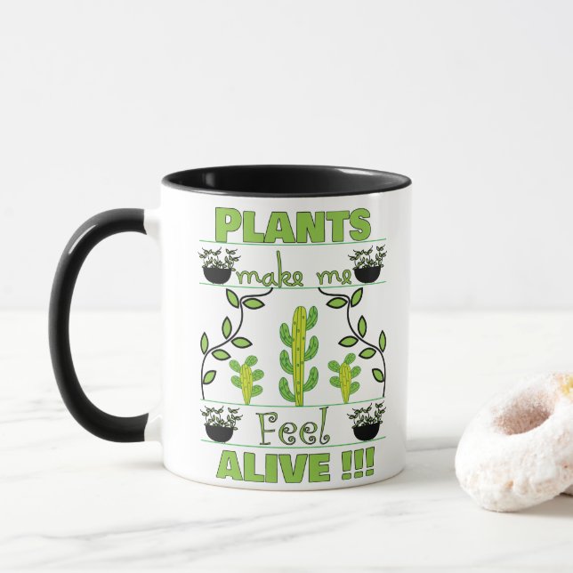Mug Les plantes me font me sentir vivante Plante (Avec donut)