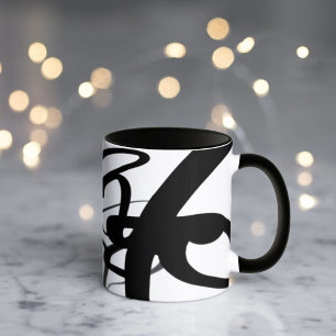 Mug Les Plongeurs : Noir et Blanc Abstrait