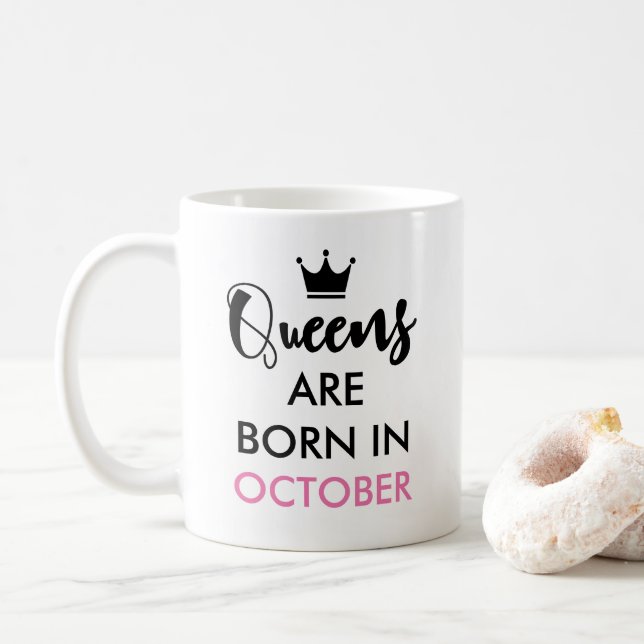 Mug Les reines naissent dans - Personnalisé mois et co (Avec donut)