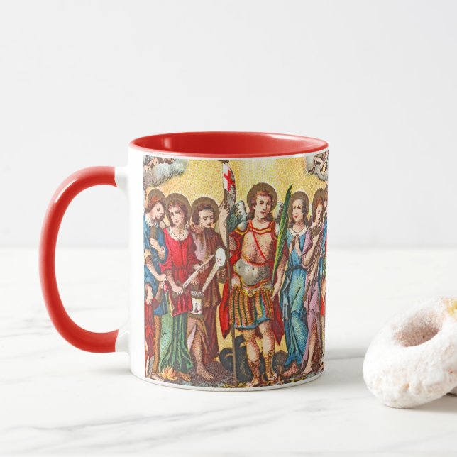 Mug Les Sept Archanges (CP 001; Chromolithographe) (Avec donut)