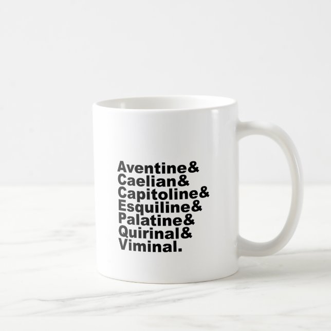 Mug Les Sept Collines de Rome comme rendu célèbre par  (Droite)