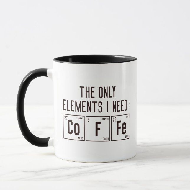 Mug Les seuls éléments dont j'ai besoin (Gauche)