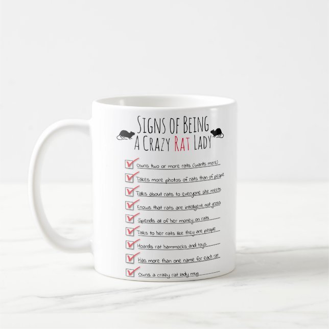 Mug Les signes d'être une folle dame (Gauche)