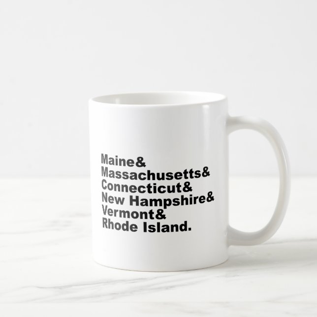 Mug Les six États du Nord-Est qui constituent la Nouve (Droite)
