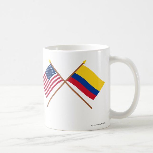 Mug Les USA et drapeaux croisés par Colombie (Droite)