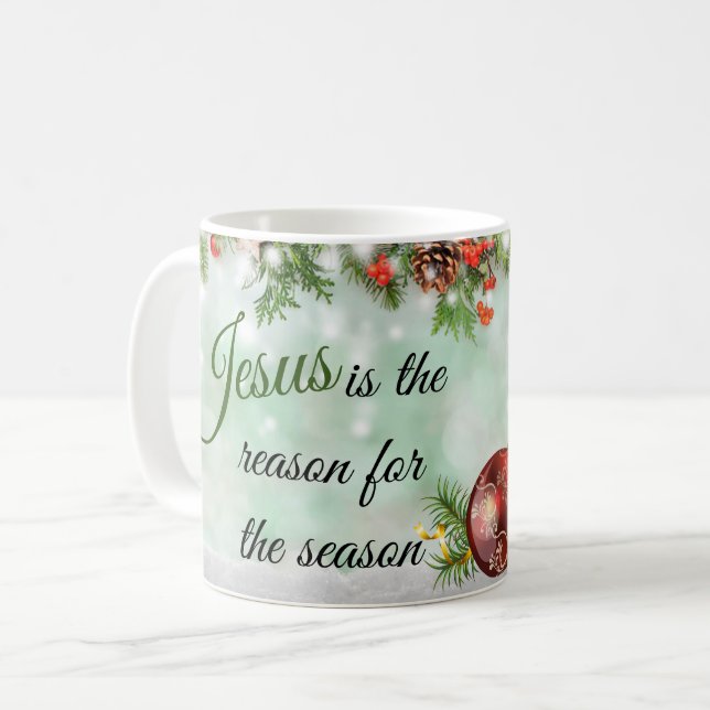 Mug Les vacances Jésus sont la raison de la saison (Devant gauche)