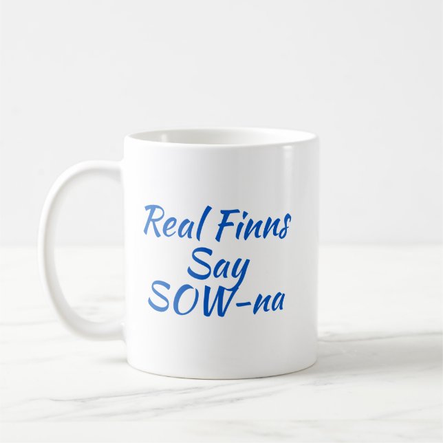 Mug Les vrais Finlandais disent que SOW-na finlandaise (Gauche)