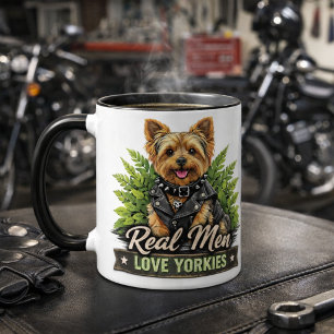Mug Les vrais hommes adorent les Yorkies / Drôle de ch