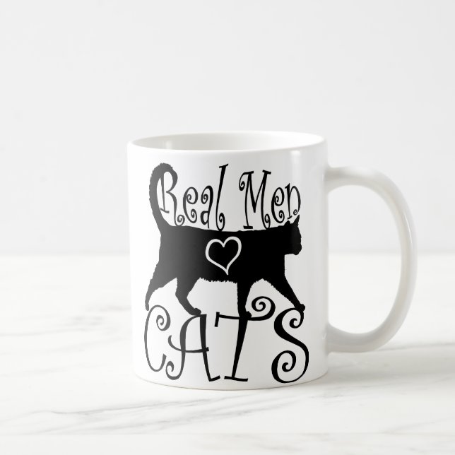 Mug Les vrais hommes aiment les chats en design élégan (Droite)