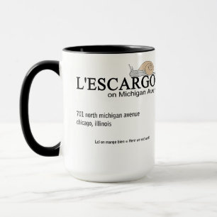 Mug L'ESCARGOT Restaurant sur Michigan Avenue, Chicago