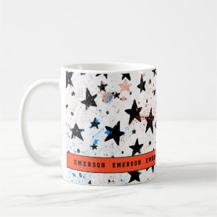 Mug l'espace moderne et étoiles tirés par la main