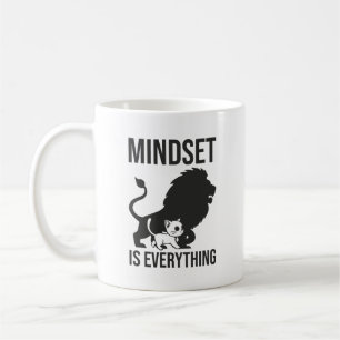 Mug L'état d'esprit est tout - Chat Lion Motivational