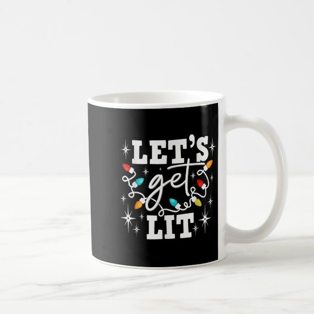 Mug Let's Get Lit Drinking Santa Hat Christmas Lights  (Droite)
