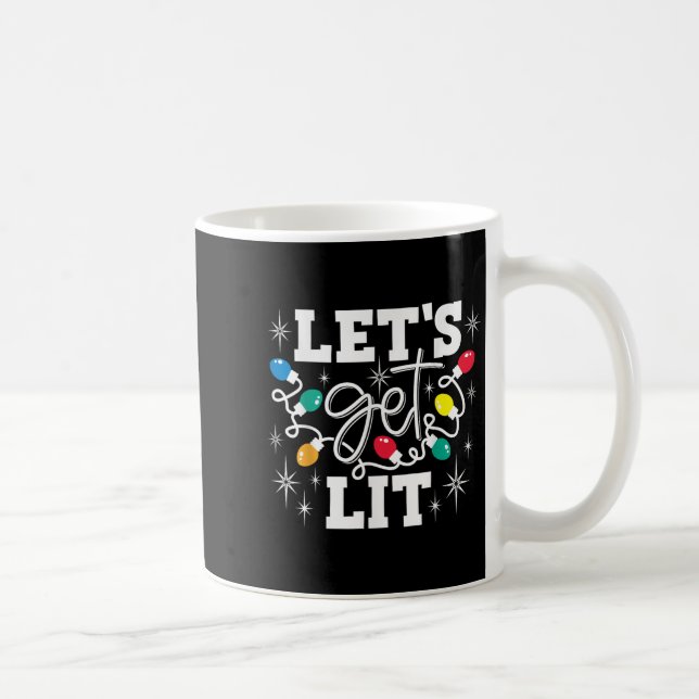 Mug Let's Get Lit Drinking Santa Hat Christmas Lights  (Droite)