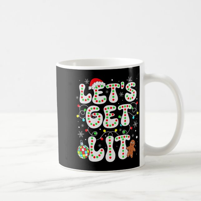 Mug Let's Get Lit Funny Christmas Lights Xmas Pajamas  (Droite)