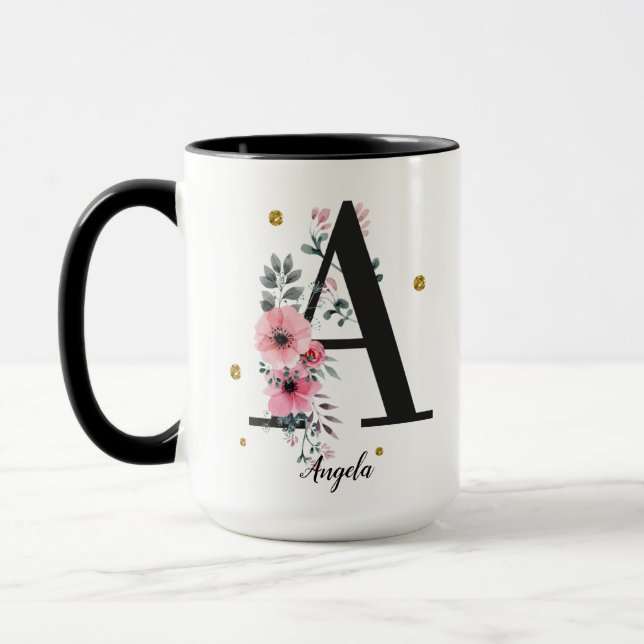 Mug Letter A custom name (Gauche)