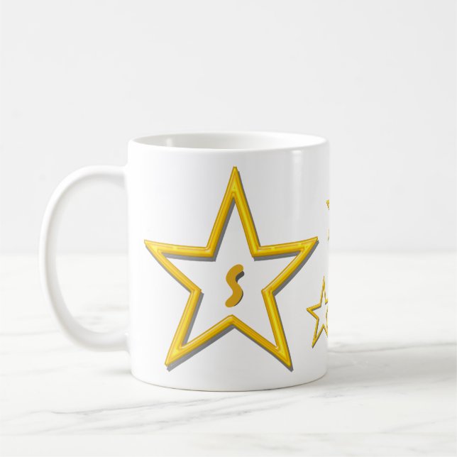 Mug - Letter with Yellow Stars (Left)