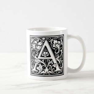 Mug Lettre A Monogramme Médiéval Art Nouveau
