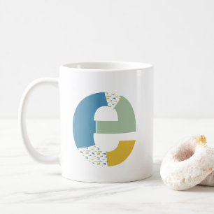 Mug Lettre Abstraite moderne E Monogramme initial