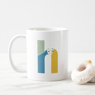 Mug Lettre Abstraite moderne H Monogramme initial
