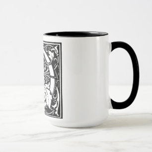 Mug LETTRE ALLETTE DE STYLE Renaissance D SUR BOÎTE