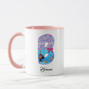 Mug Lettre B de l'alphabet de sirène personnalisée