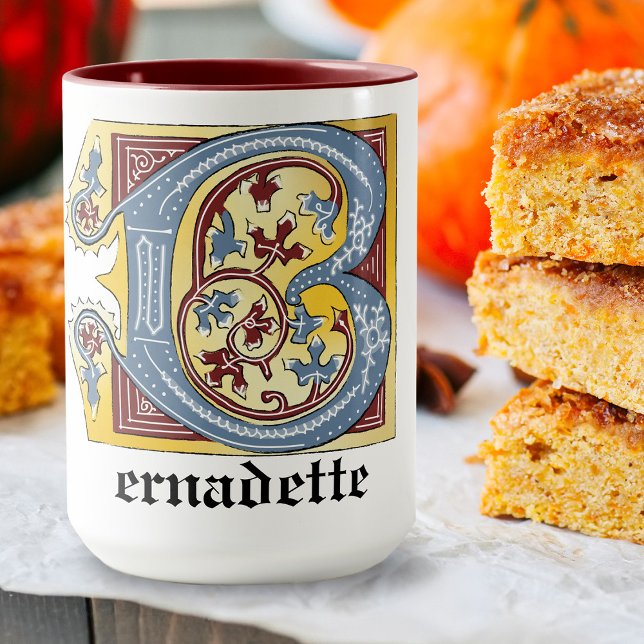 MUG LETTRE BLEUE BLEUE ET ROUGE BLEUE B ÉCLAIRÉE (Créateur téléchargé)