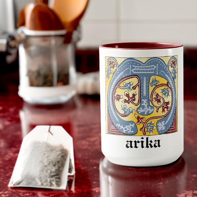 MUG LETTRE BLEUE ET ROUGE MOYENNE M ILLUMINÉE (Créateur téléchargé)