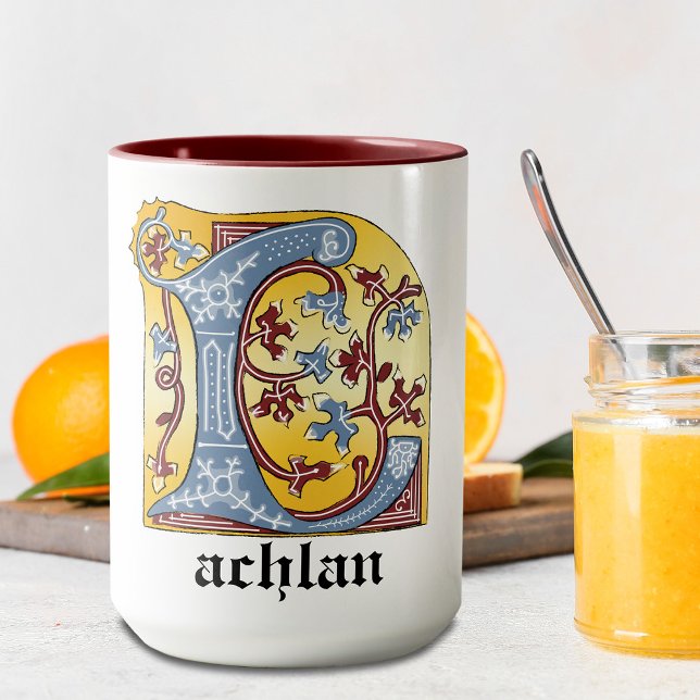 MUG LETTRE BLEUE MOYENNE ET ROUGE LIGNE L (Créateur téléchargé)