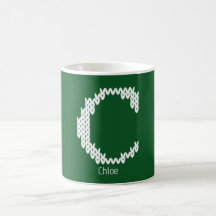 Lettre C de l'alphabet tricoté cosy