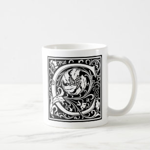 Mug Lettre C Monogramme médiéval Art Nouveau