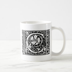 Mug Lettre C Monogramme médiéval Art Nouveau