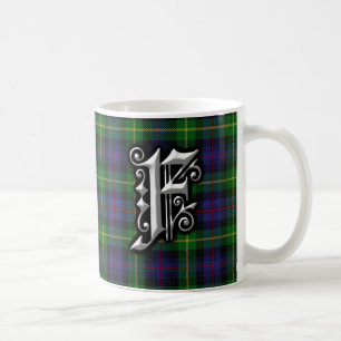 Mug Lettre Clan Farquharson F Monogramme Tartan