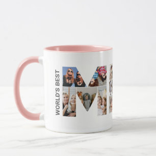 Mug Lettre Collage Photo Mimi Cutout Grand-mère Annive