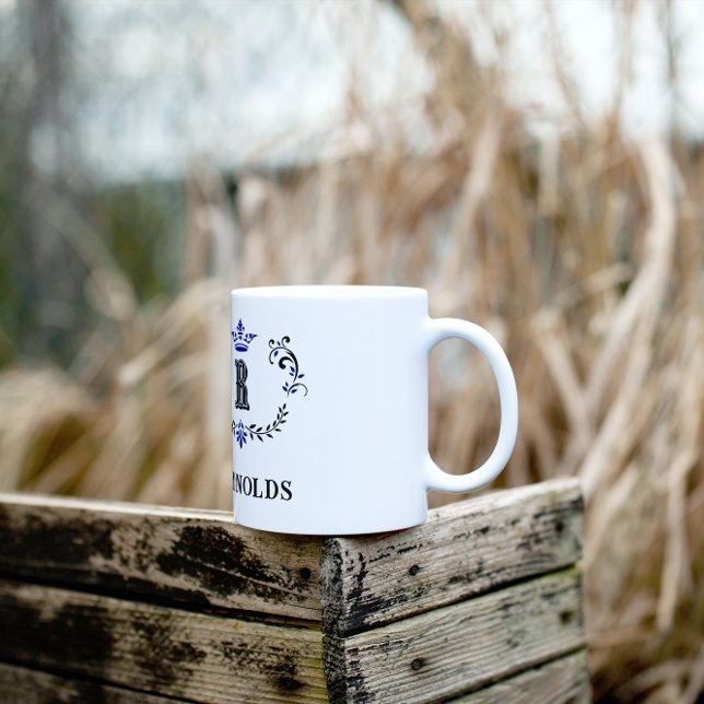 Mug Lettre couronne lettre couronne R personnalisée (Créateur téléchargé)