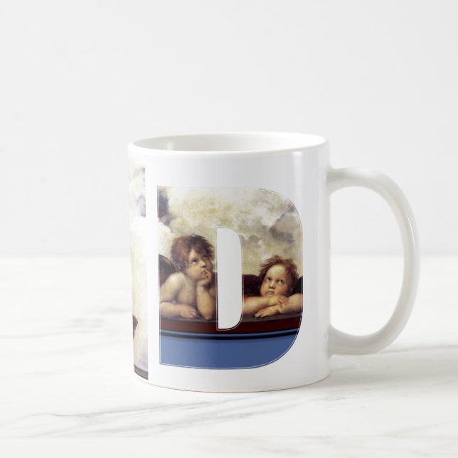 Mug LETTRE D ANGELS D RENAISSANCE Monogramme (Droite)