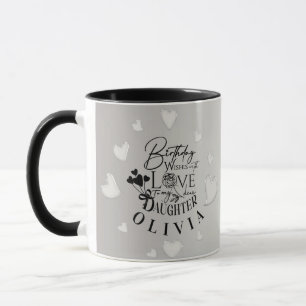 Mug Lettre d'anniversaire minimaliste pour fille