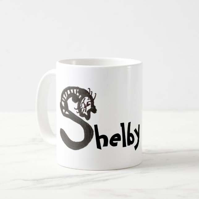 Mug - Lettre de chat S avec nom (Devant gauche)